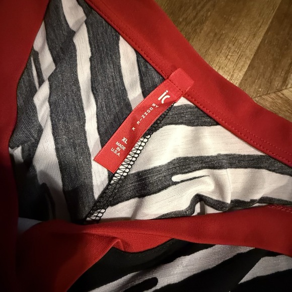 IC By Connie K Top 3/4 Sleeve Nautical Striped Print Oversized USA Made XL - Picture 3 of 9